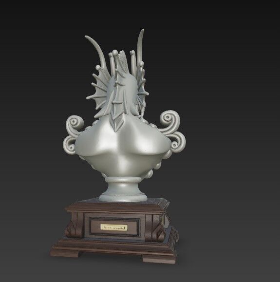 3D Printable Detailed Dragon Bust 3D model_14