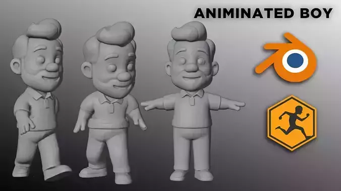 Animated Cartoon Man Character