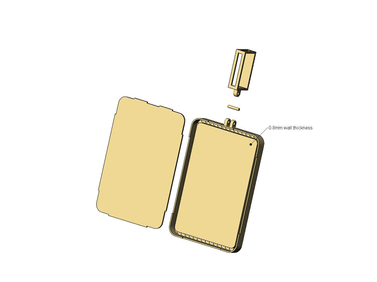 Claddagh crown heart rectangular diamond bling pendant with bail 3D print model_9