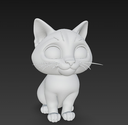 Domestic Kitten Model Basic - Low Poly Simple Low-poly 3D model Low-poly 3D model_9