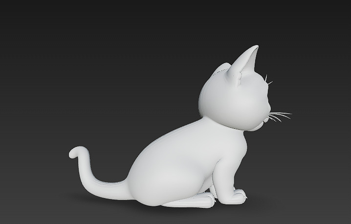 Domestic Kitten Model Basic - Low Poly Simple Low-poly 3D model Low-poly 3D model_8