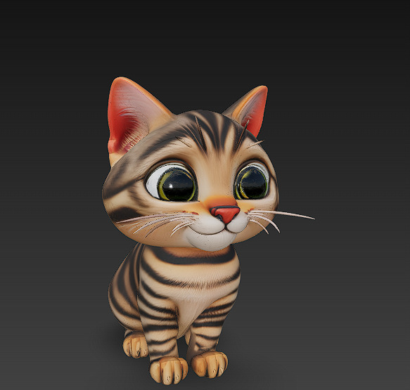 Domestic Kitten Model Basic - Low Poly Simple Low-poly 3D model Low-poly 3D model_5