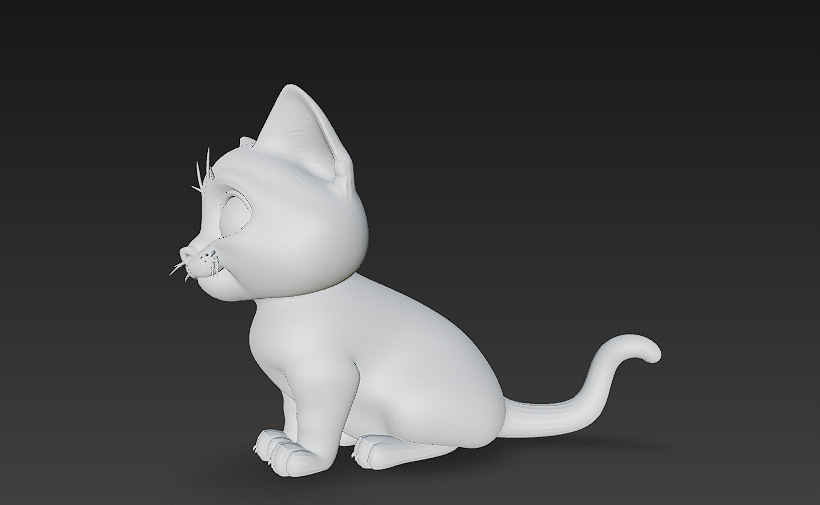 Domestic Kitten Model Basic - Low Poly Simple Low-poly 3D model Low-poly 3D model_10