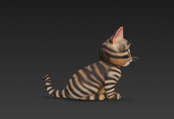 Domestic Kitten Model Basic - Low Poly Simple Low-poly 3D model Low-poly 3D model_4