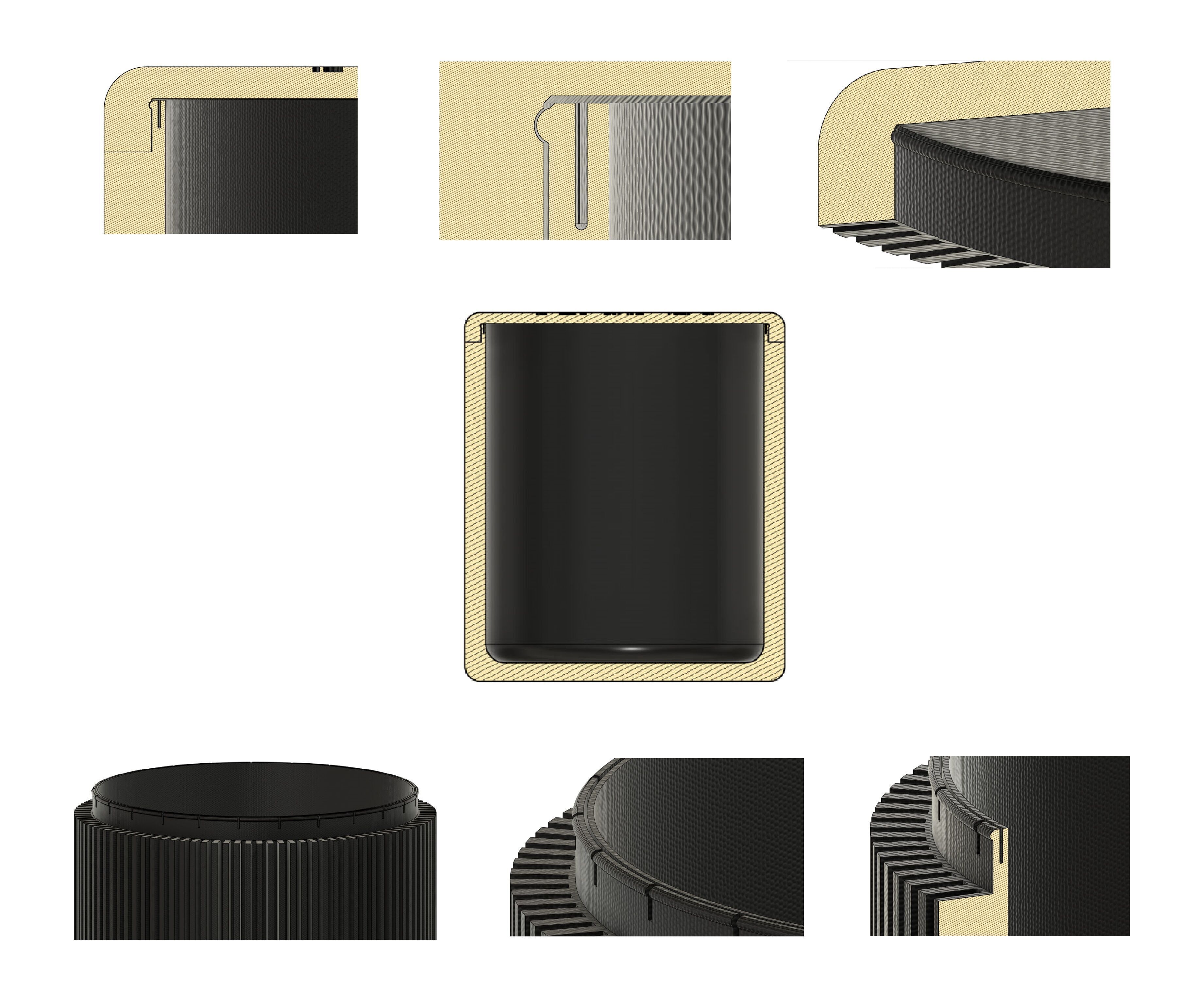 SnapLid Storage Jar 3D Model 200x176mm Container STL File Free 3D print model_1