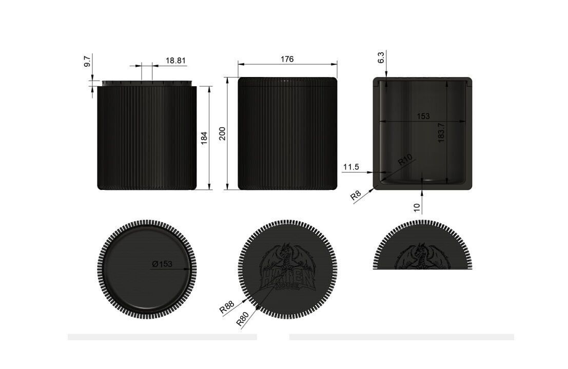 SnapLid Storage Jar 3D Model 200x176mm Container STL File Free 3D print model_2
