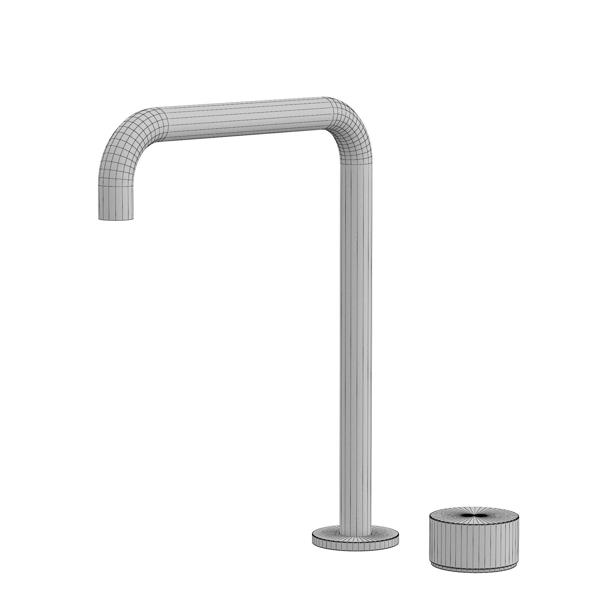 Vierra Sink Mixer with Swivel Squareline Spout 3D model_4