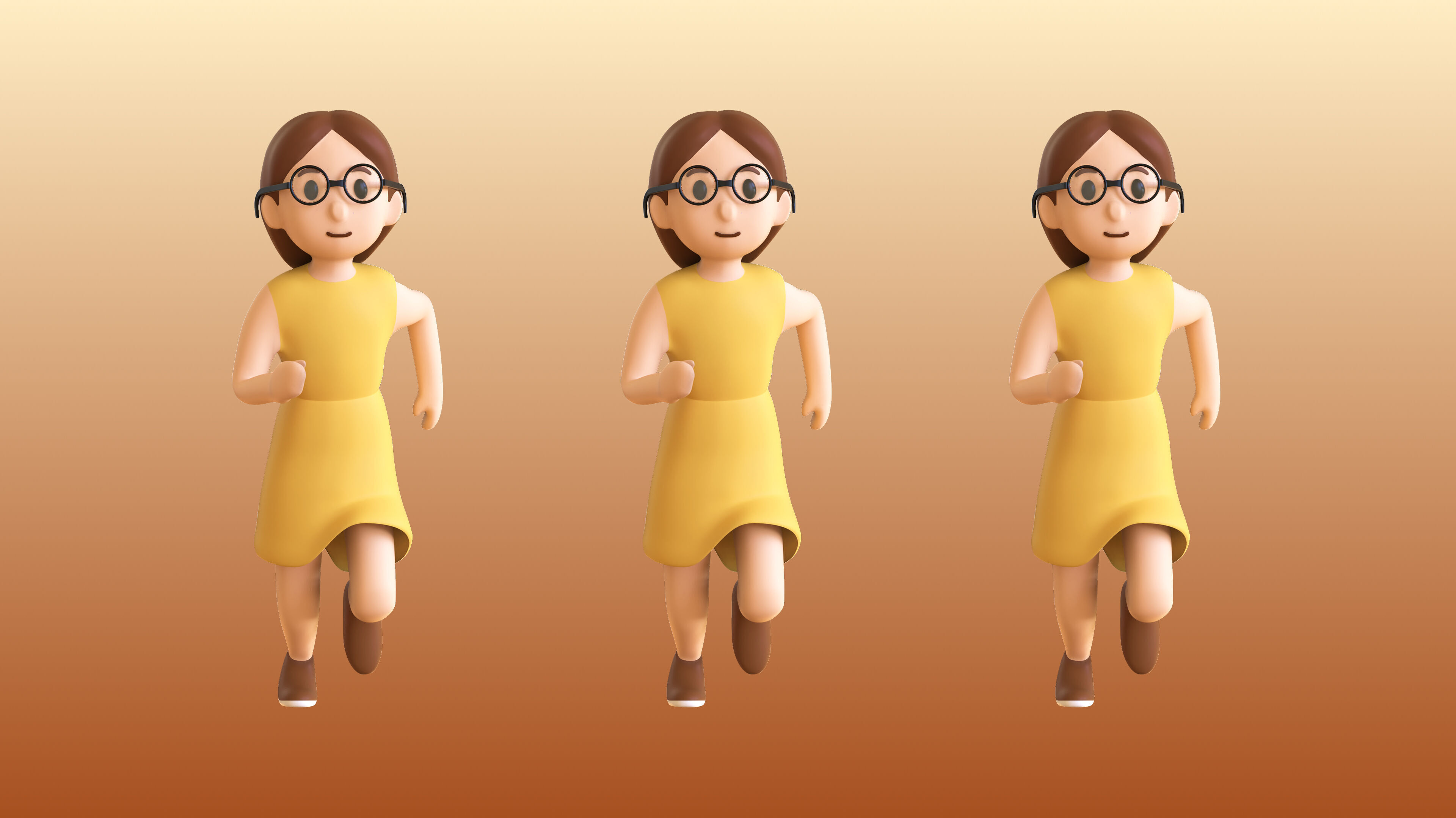 Casual Characters 02 Low-poly 3D model_16