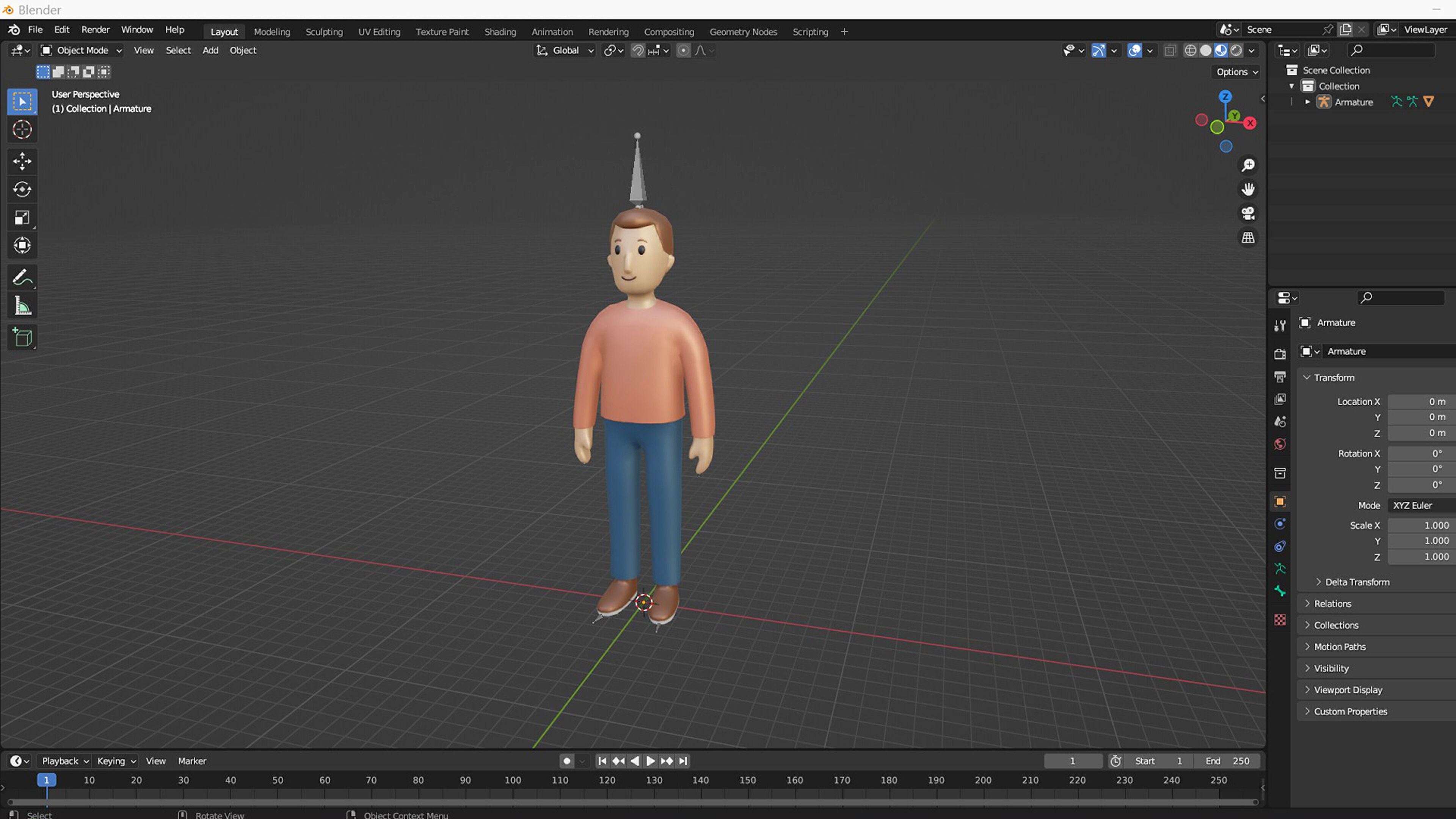 Casual Characters 02 Low-poly 3D model_7