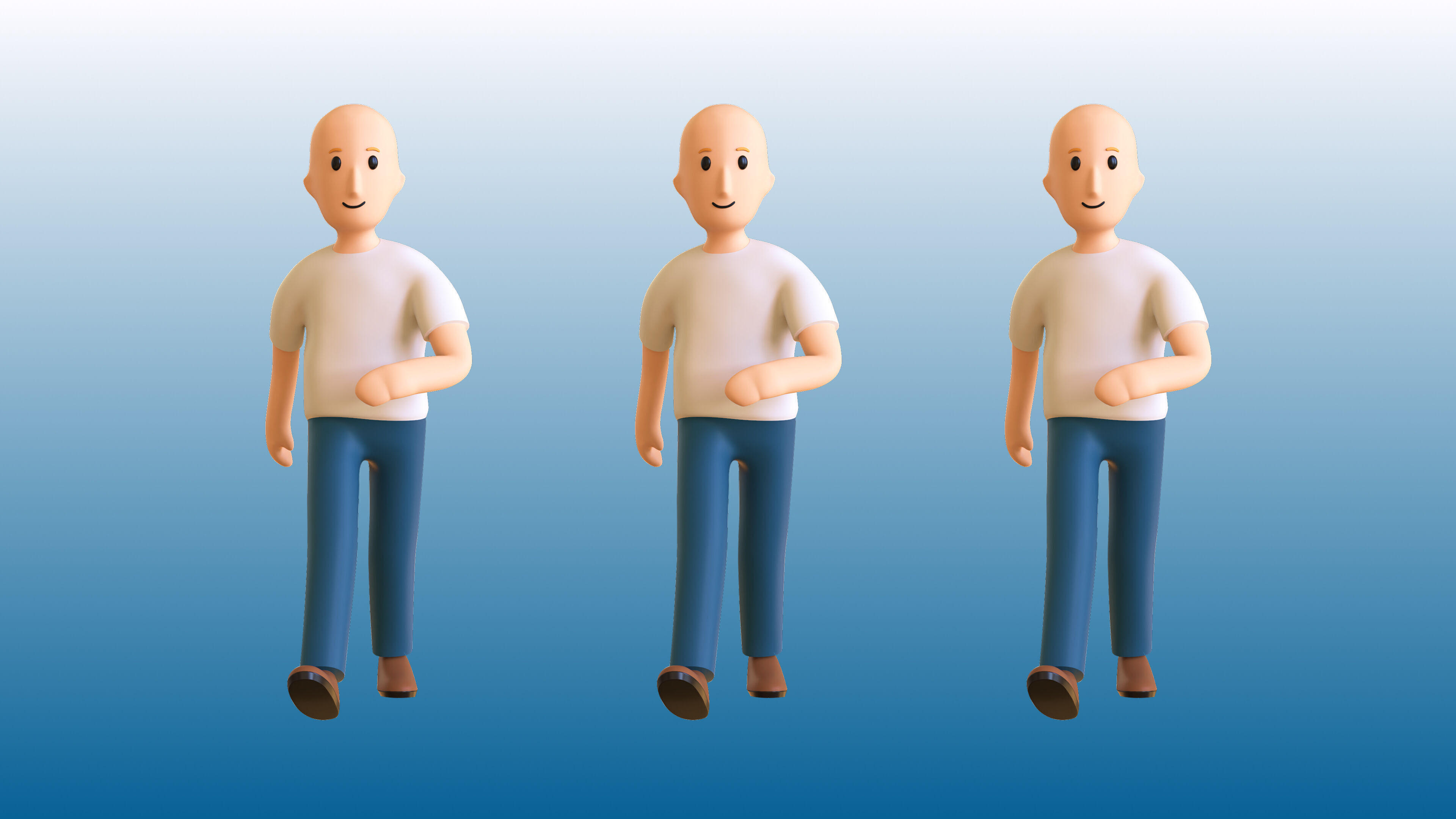 Casual Characters 02 Low-poly 3D model_20
