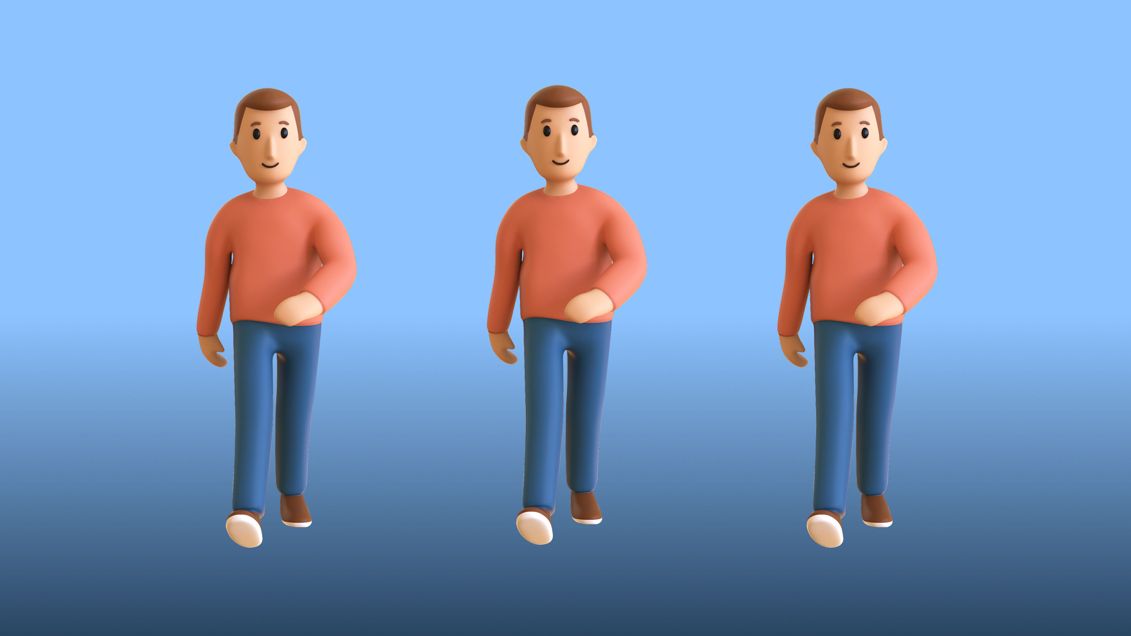 Casual Characters 02 Low-poly 3D model_17