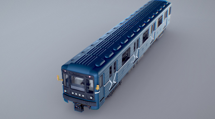 High Poly Metro Train 3D Model WIP 3D model_4