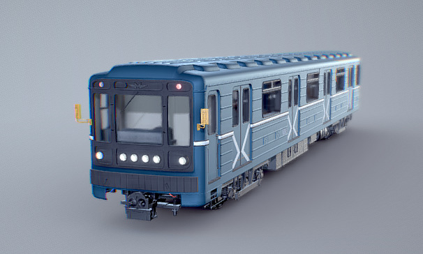 High Poly Metro Train 3D Model WIP 3D model_6