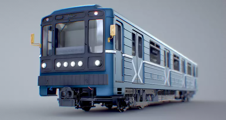 High Poly Metro Train 3D Model WIP 3D model_0
