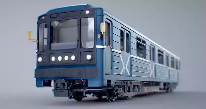 High Poly Metro Train 3D Model WIP 3D model