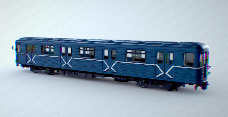 High Poly Metro Train 3D Model WIP 3D model_5