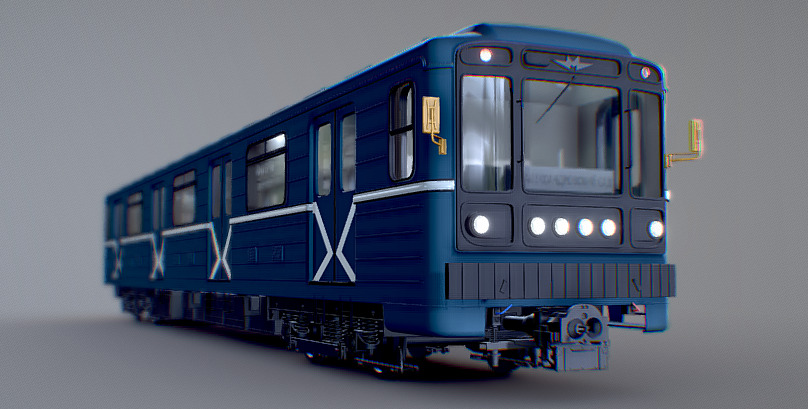 High Poly Metro Train 3D Model WIP 3D model_2