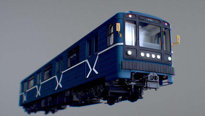 High Poly Metro Train 3D Model WIP 3D model_3