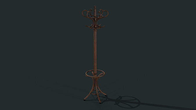 Wooden Coat Rack  3D model