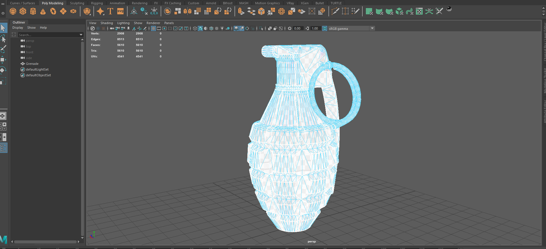Military Grenade Suitable for Mobile and VR applications Low-poly 3D model_6