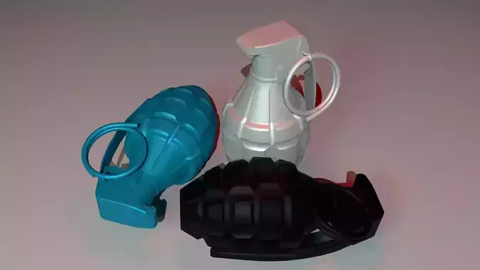 Military Grenade Suitable for Mobile and VR applications Low-poly 3D model