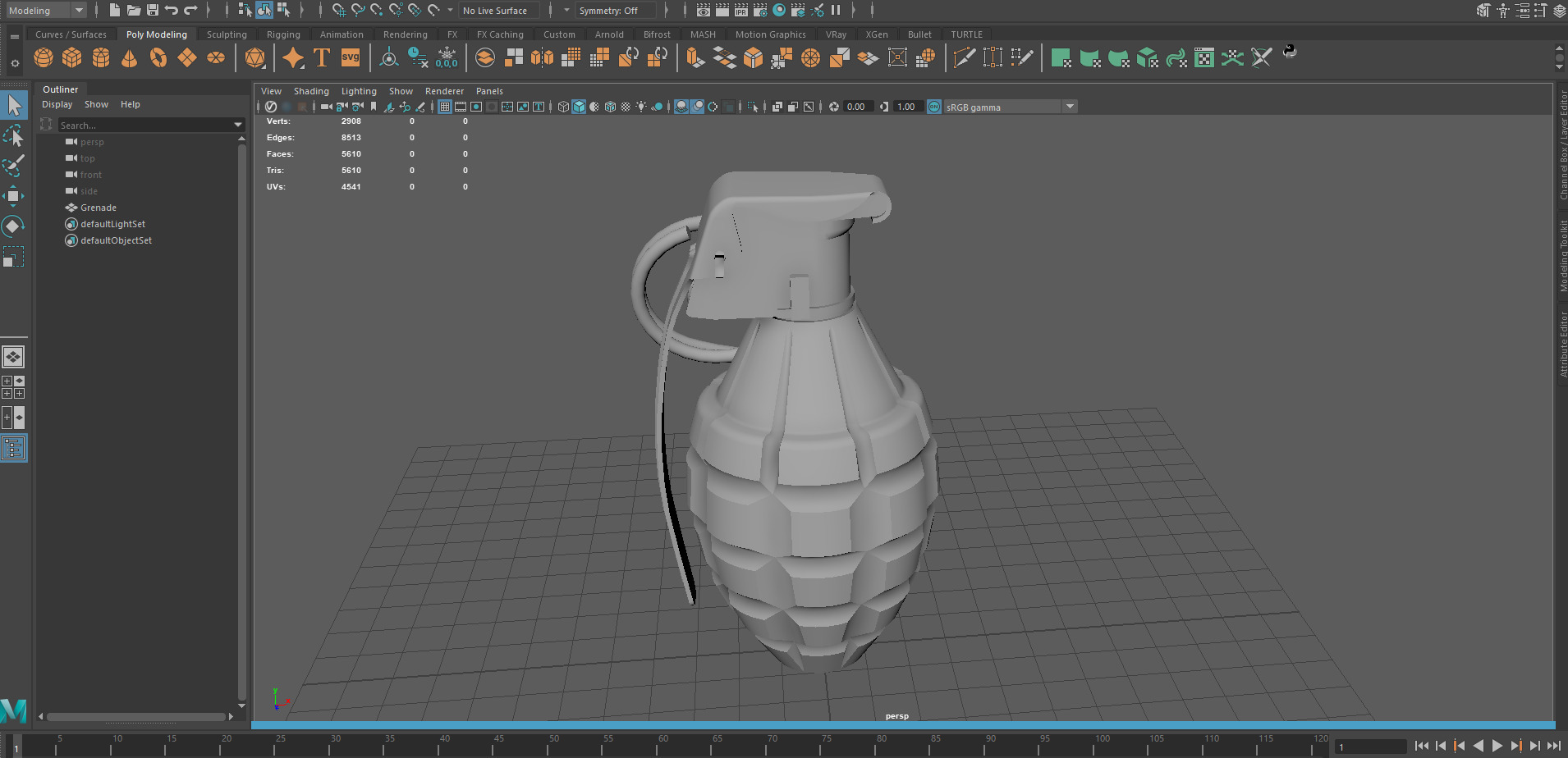 Military Grenade Suitable for Mobile and VR applications Low-poly 3D model_4
