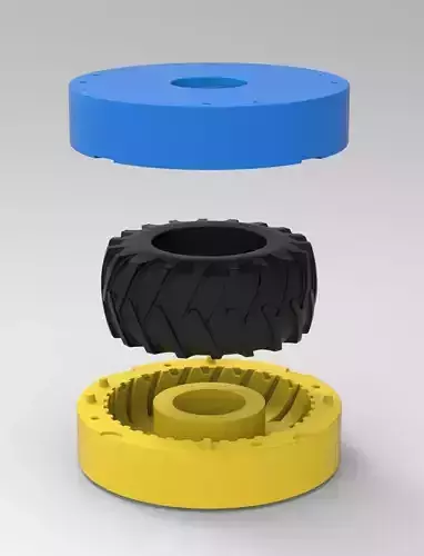 Mold for diecast of vintage pulling tractor Rear tire Scale