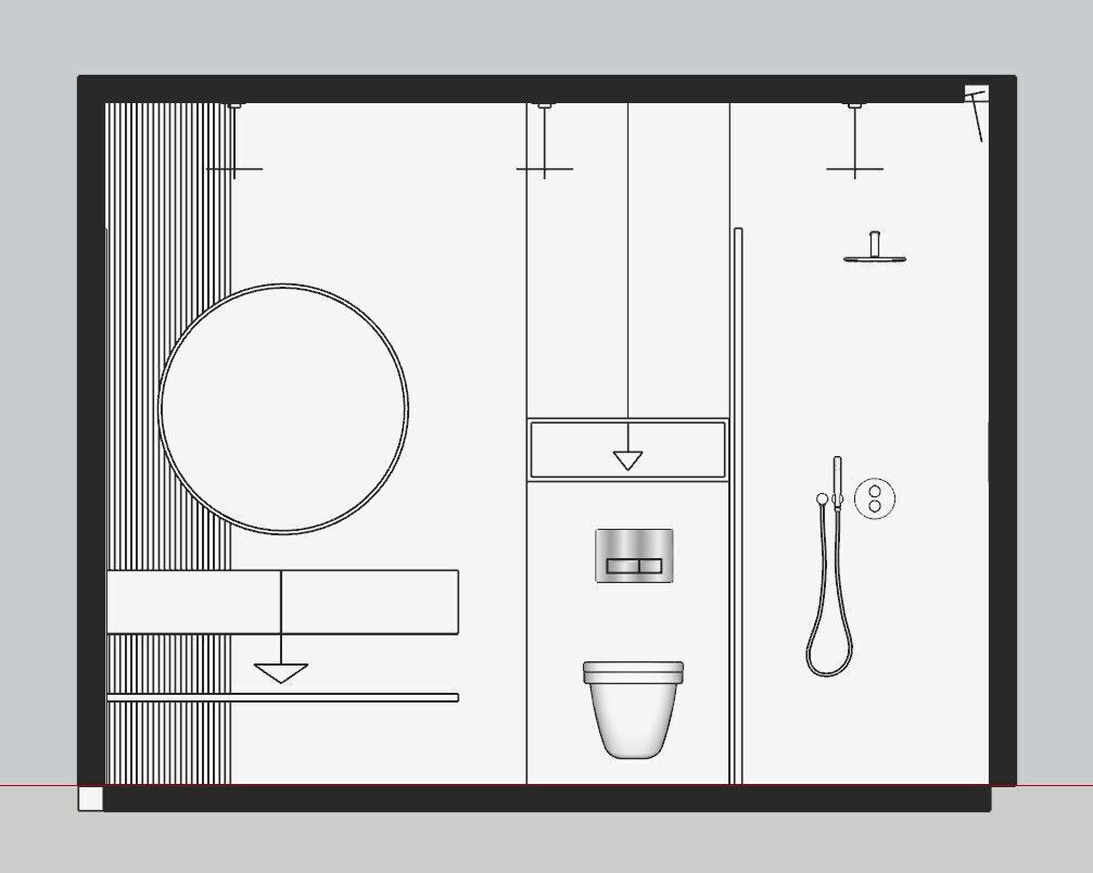 Modern Bathroom Layout Clean SketchUp Model Untextured free VR / AR ...