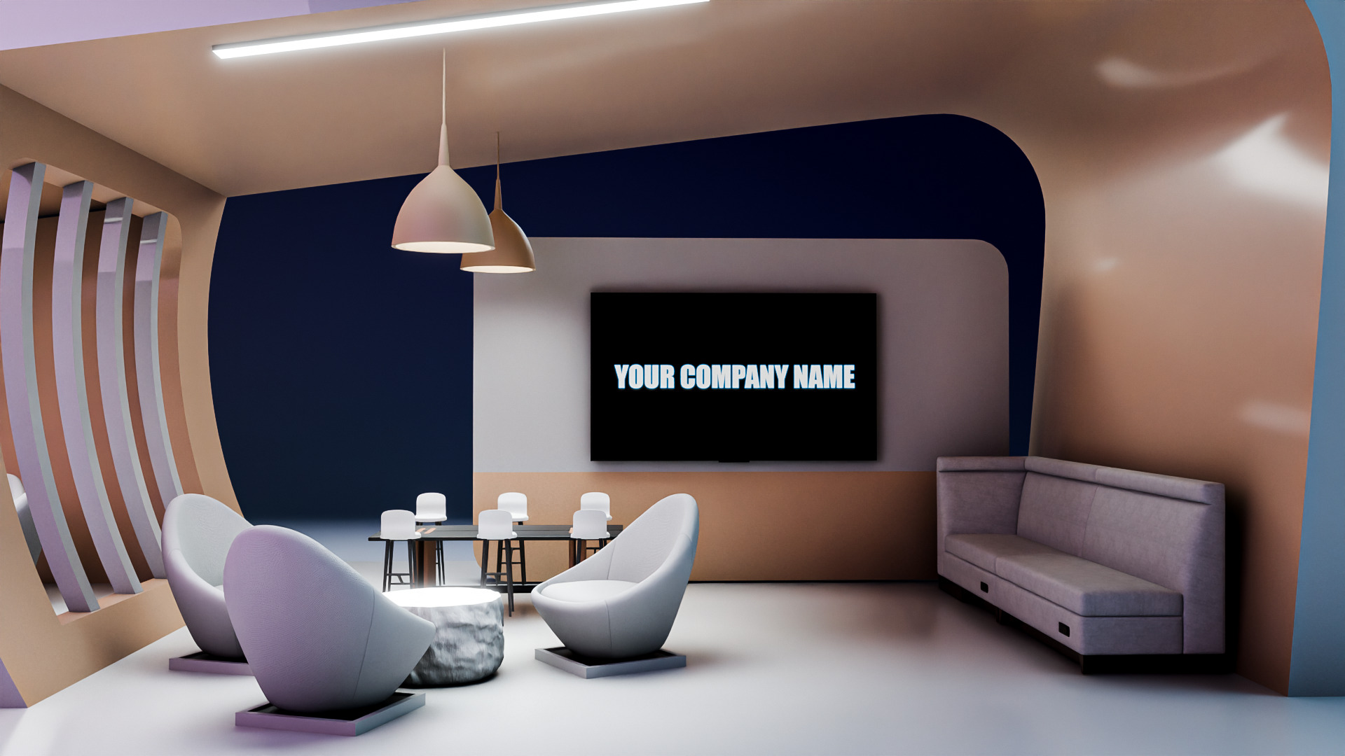 Modern Futuristic Exhibition Booth Design 3D Model 3D model_5