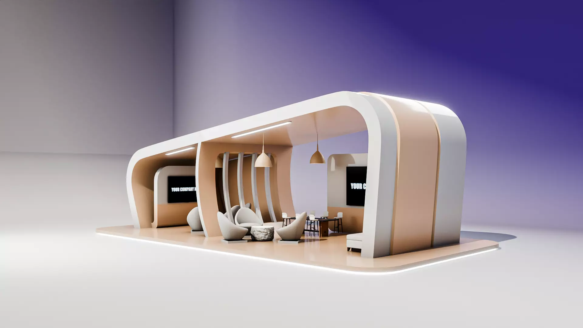 Modern Futuristic Exhibition Booth Design 3D Model 3D model_0