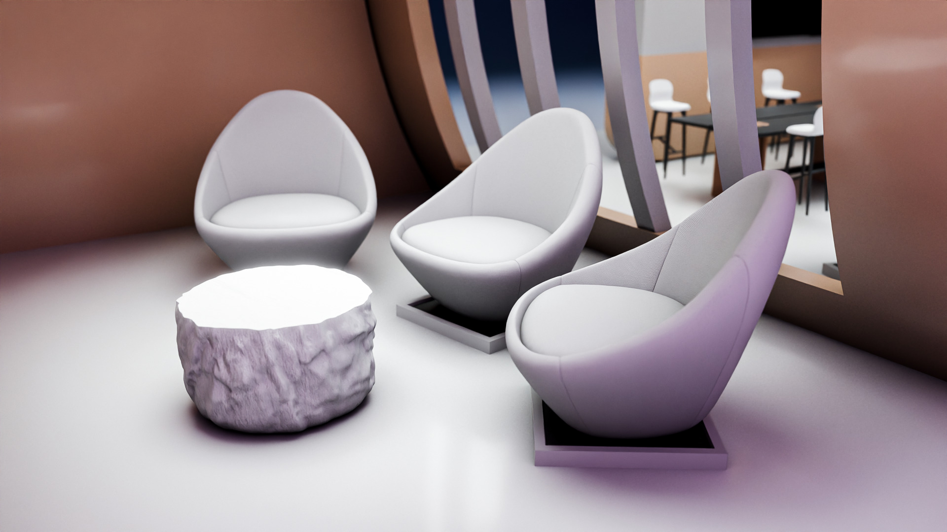 Modern Futuristic Exhibition Booth Design 3D Model 3D model_1