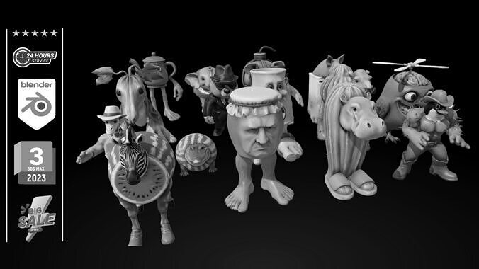 Italian Brainrot Meme Characters 2 3D model