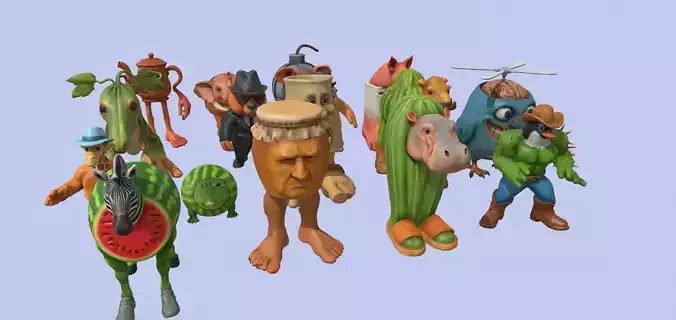 Italian Brainrot Meme Characters 2 3D model