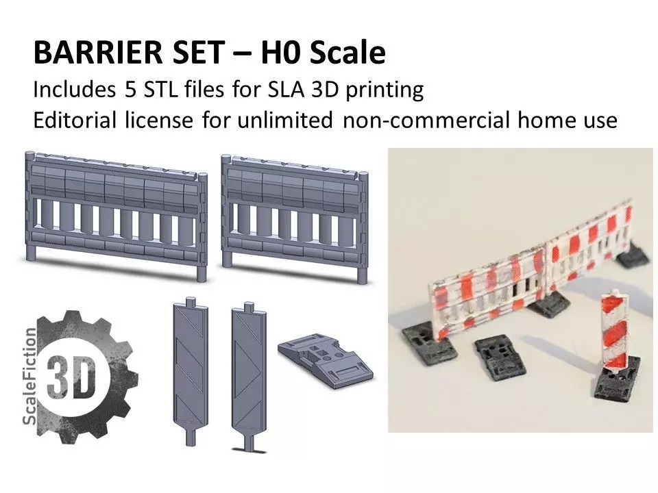 1 - 87 H0-Scale - Barriers Set - Resin printable 3D print model_0