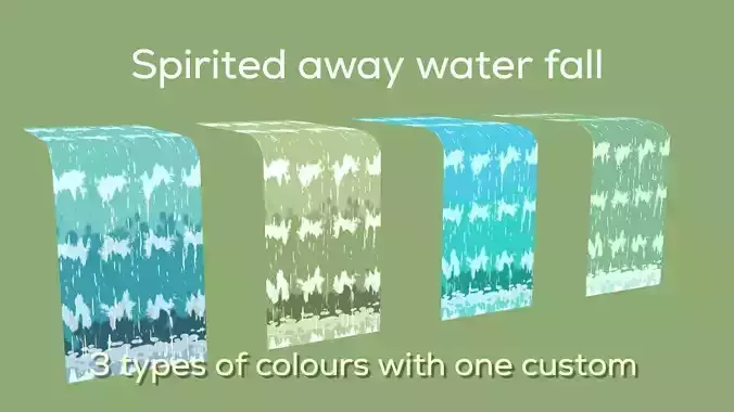 Anime Ghibli Style Waterfall Shader Spirited Away  for Blender