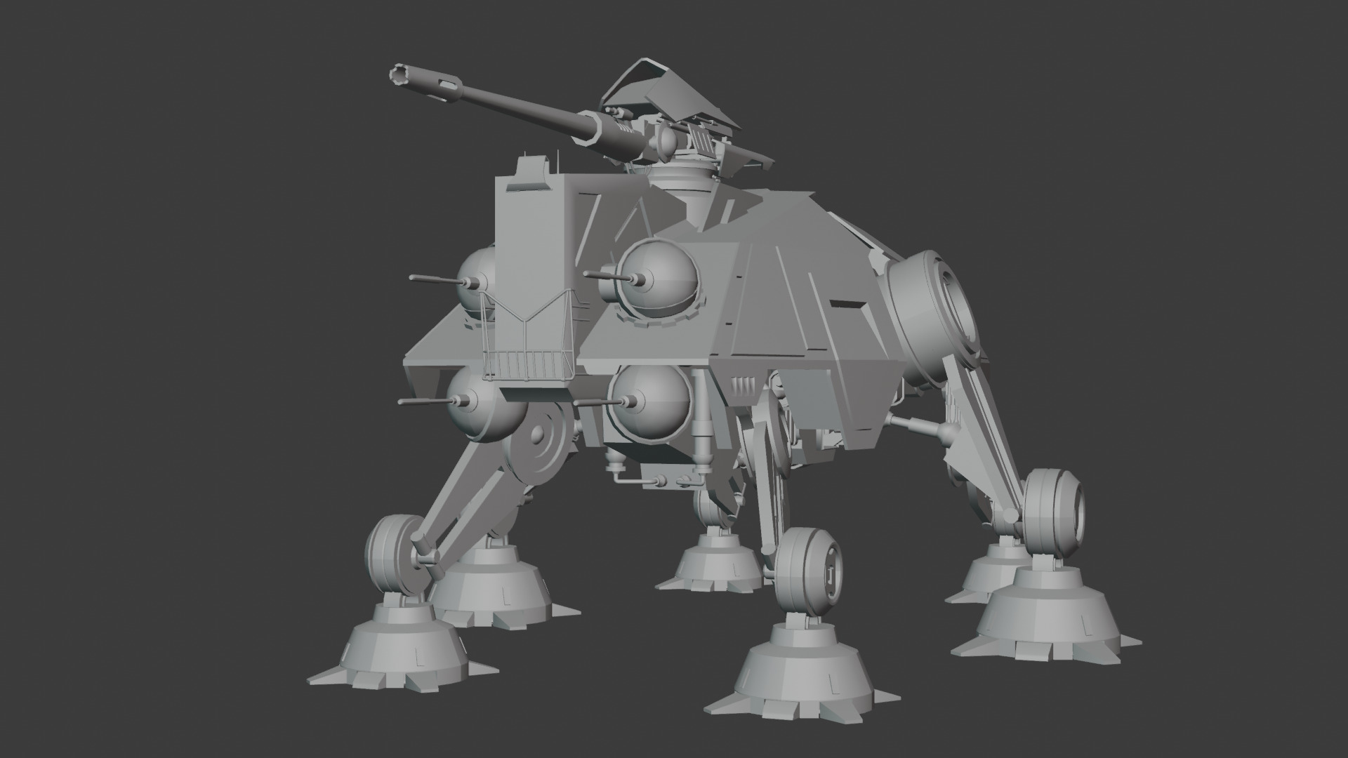 AT-TE Low-poly 3D model_2
