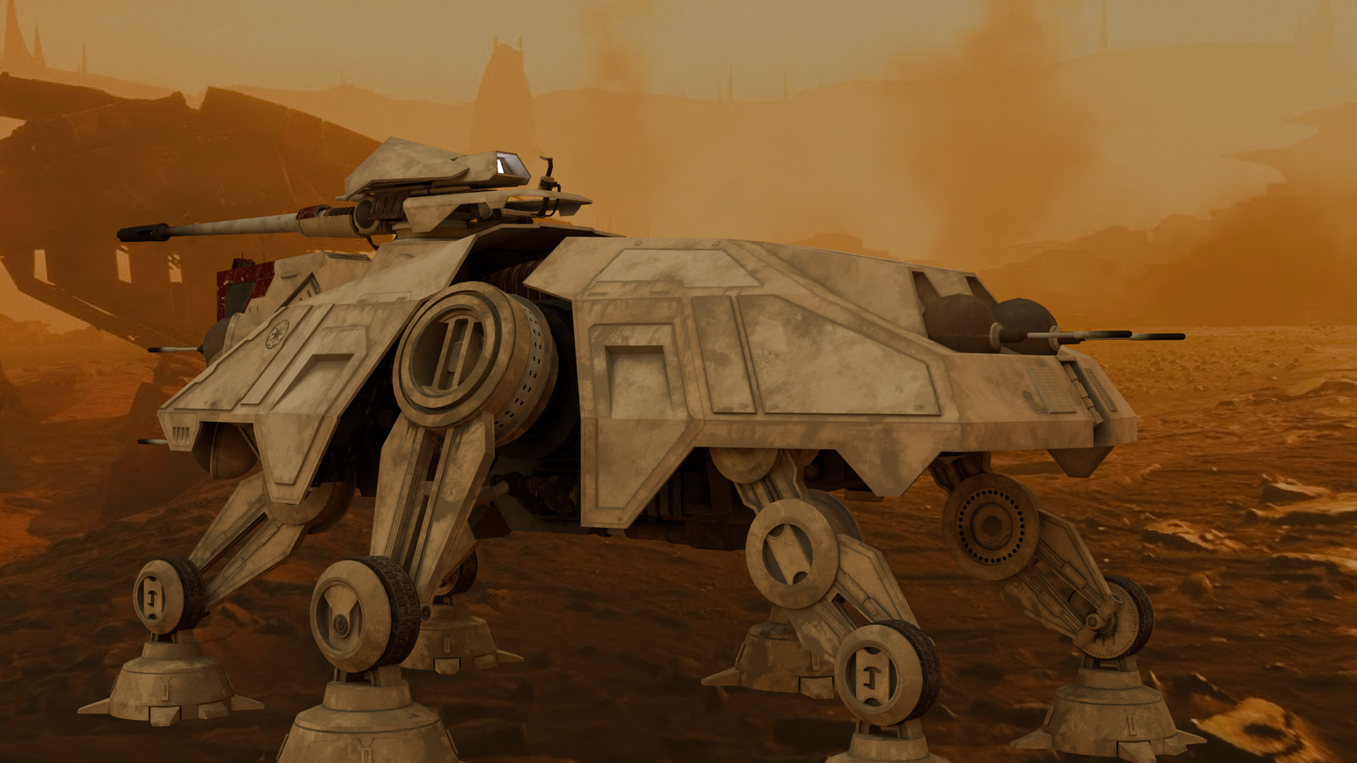 AT-TE Low-poly 3D model_1