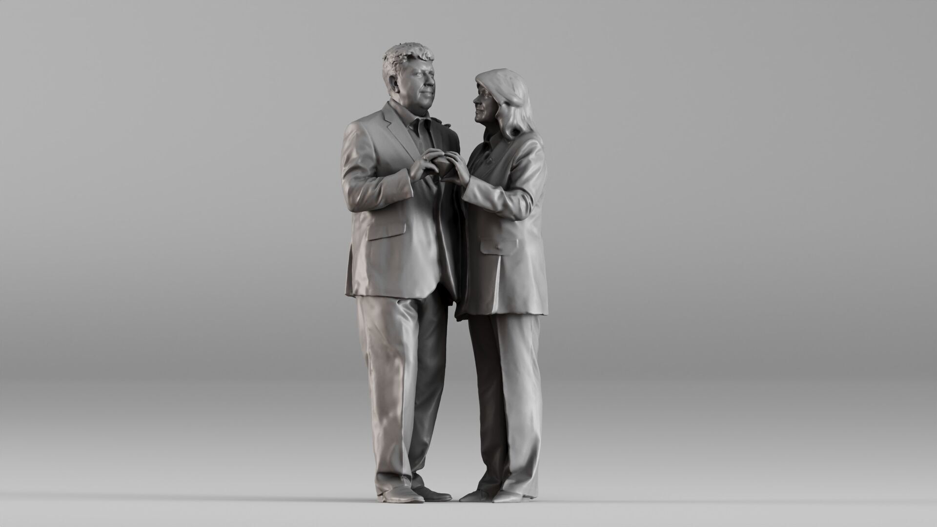 S00087 Elderly Couple Holding Hands 3dp 3D print model_7
