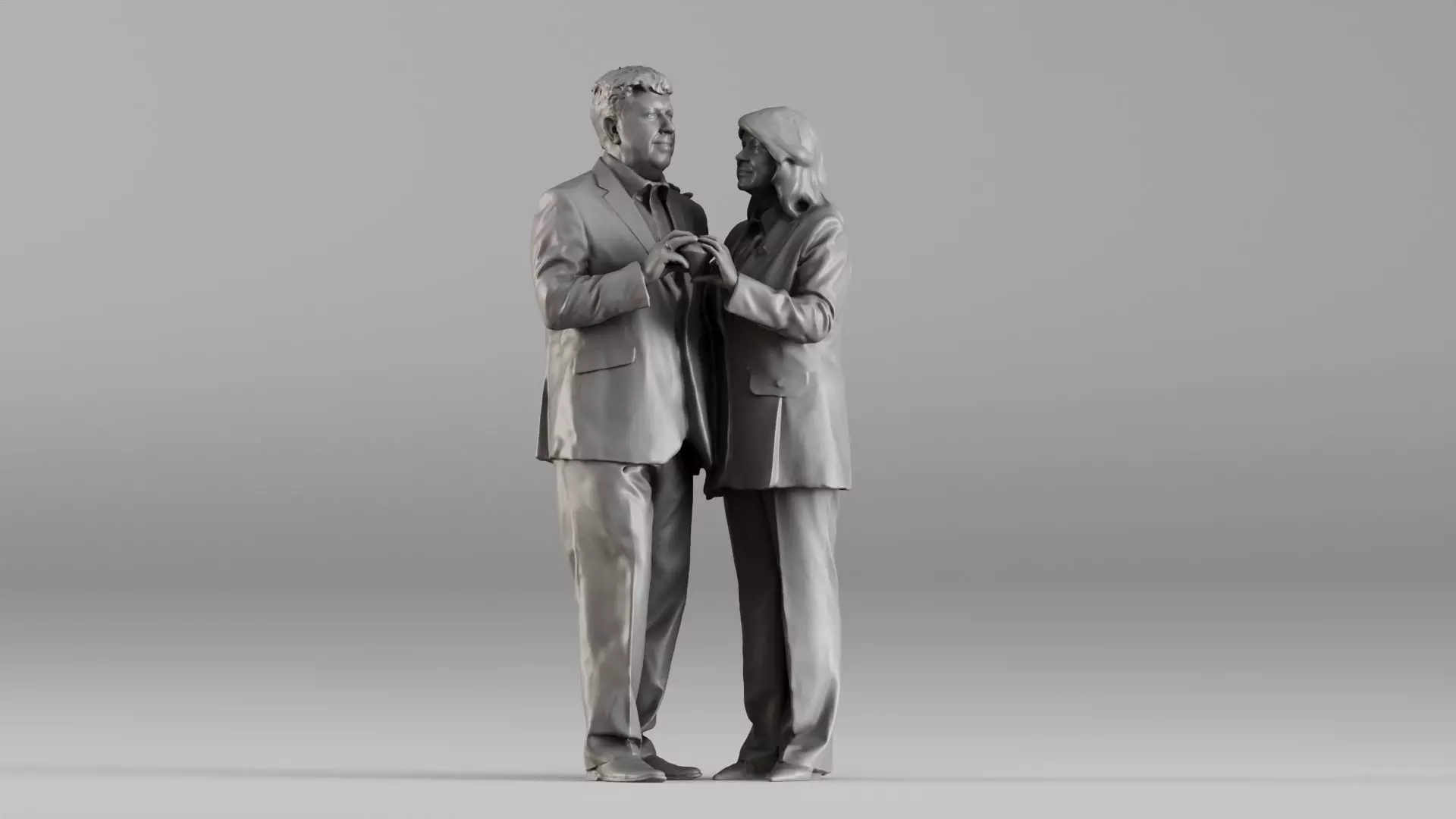 S00087 Elderly Couple Holding Hands 3dp 3D print model_0