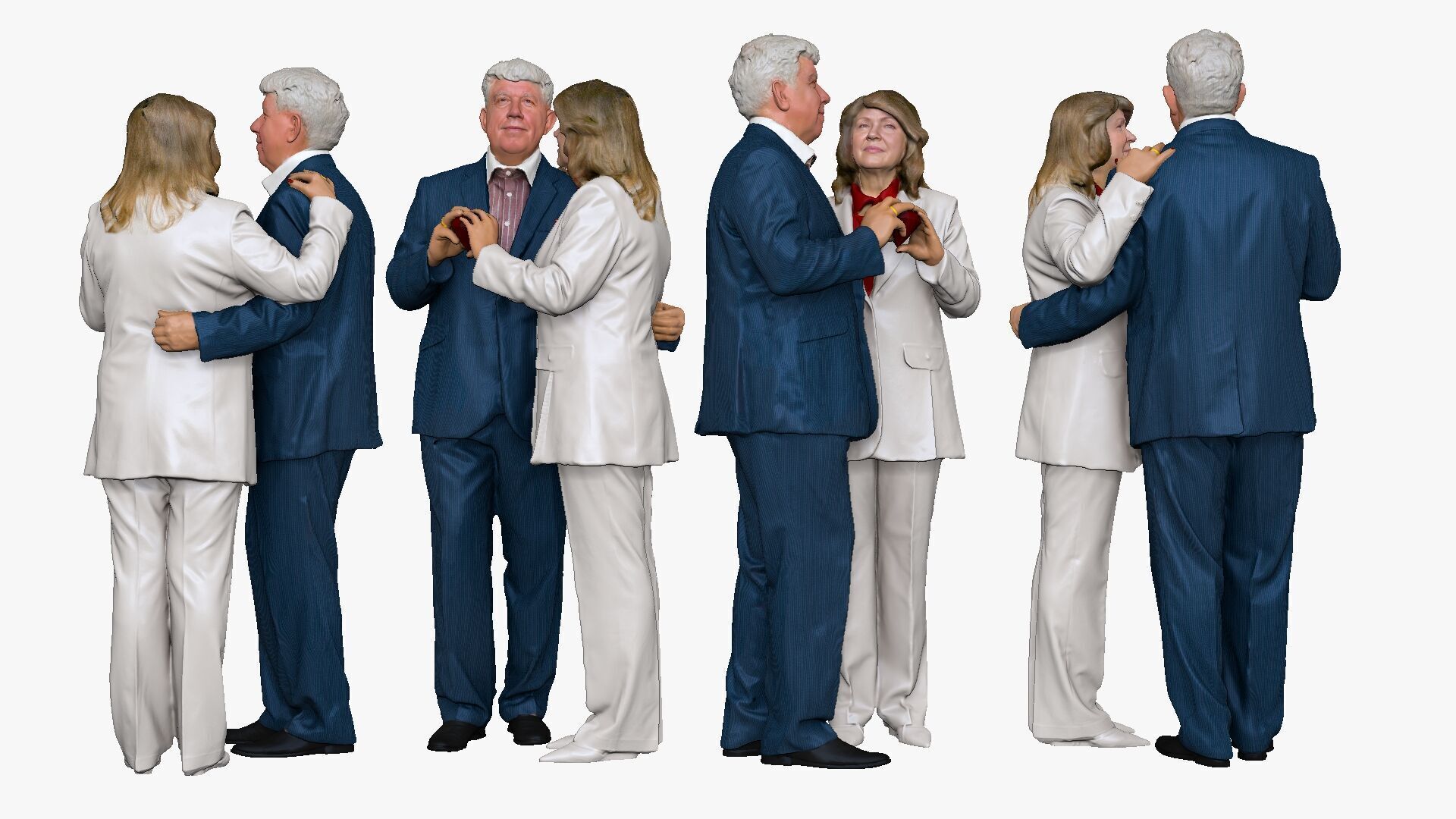 S00087 Elderly Couple Holding Hands 3dp 3D print model_8