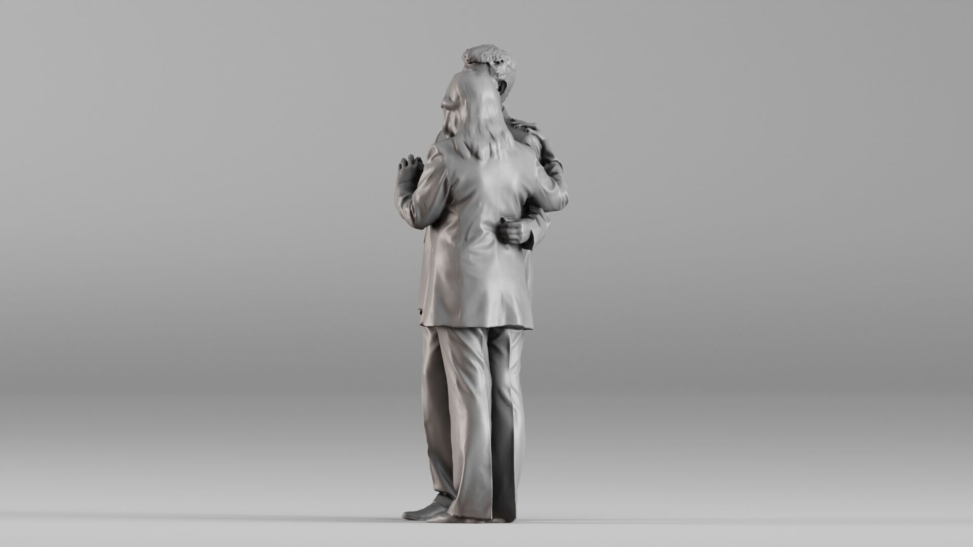 S00087 Elderly Couple Holding Hands 3dp 3D print model_5