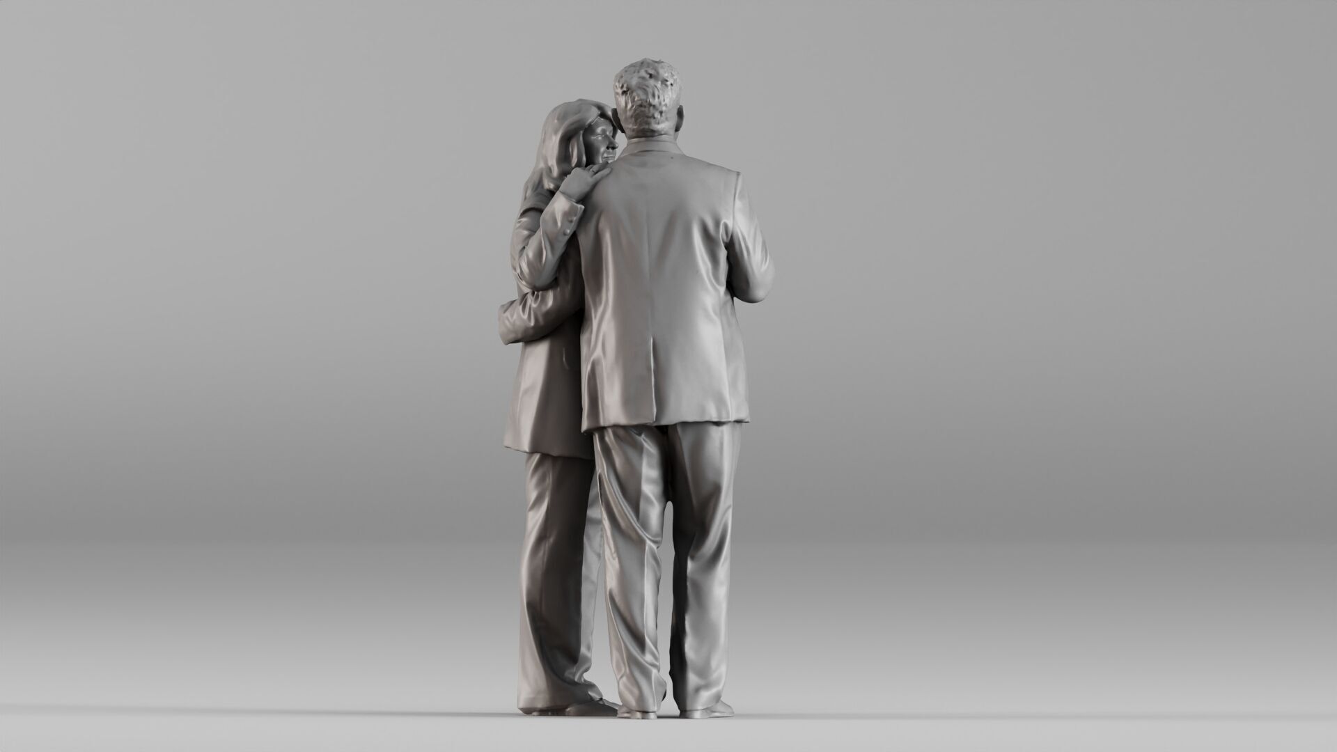 S00087 Elderly Couple Holding Hands 3dp 3D print model_3