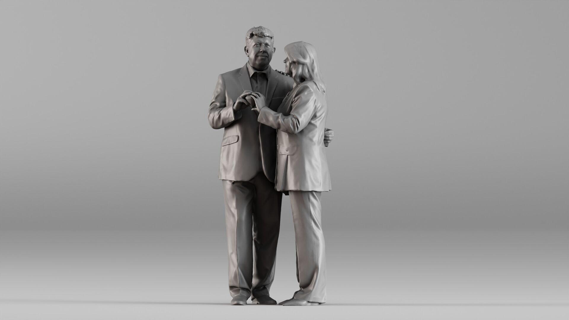 S00087 Elderly Couple Holding Hands 3dp 3D print model_6