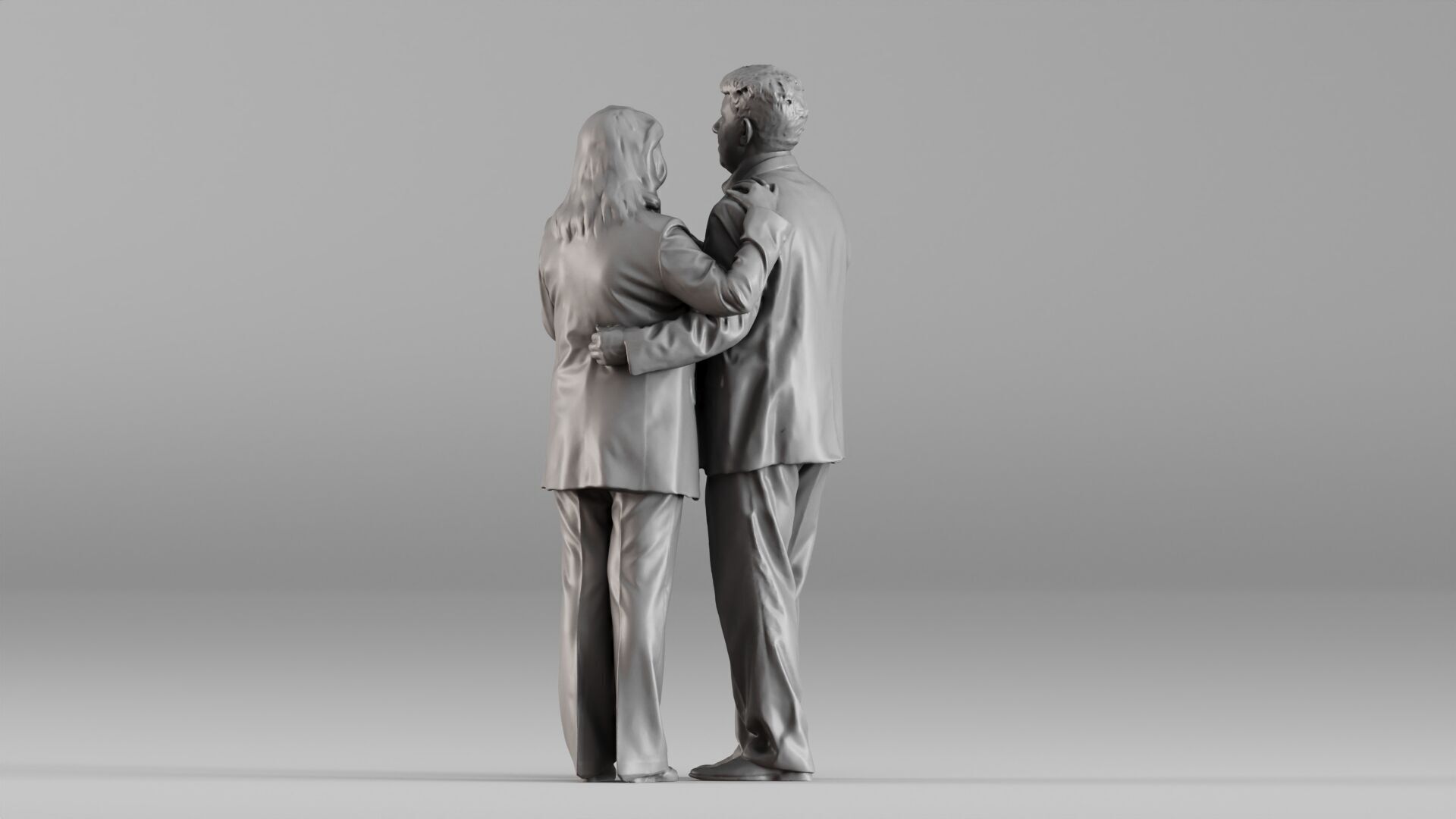 S00087 Elderly Couple Holding Hands 3dp 3D print model_4