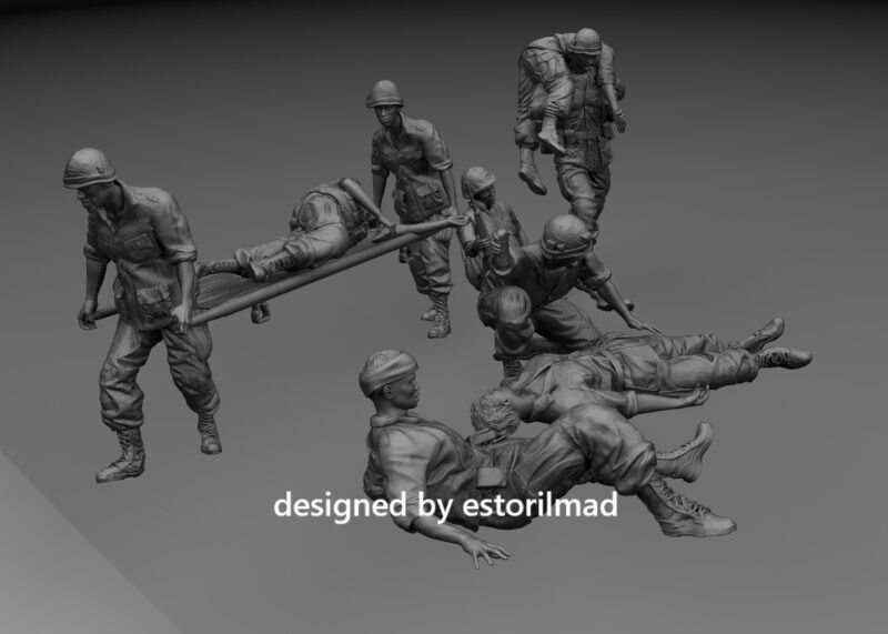 WOUNTED AMERICANS IN VIETNAM DOCTORS 3D print model_2