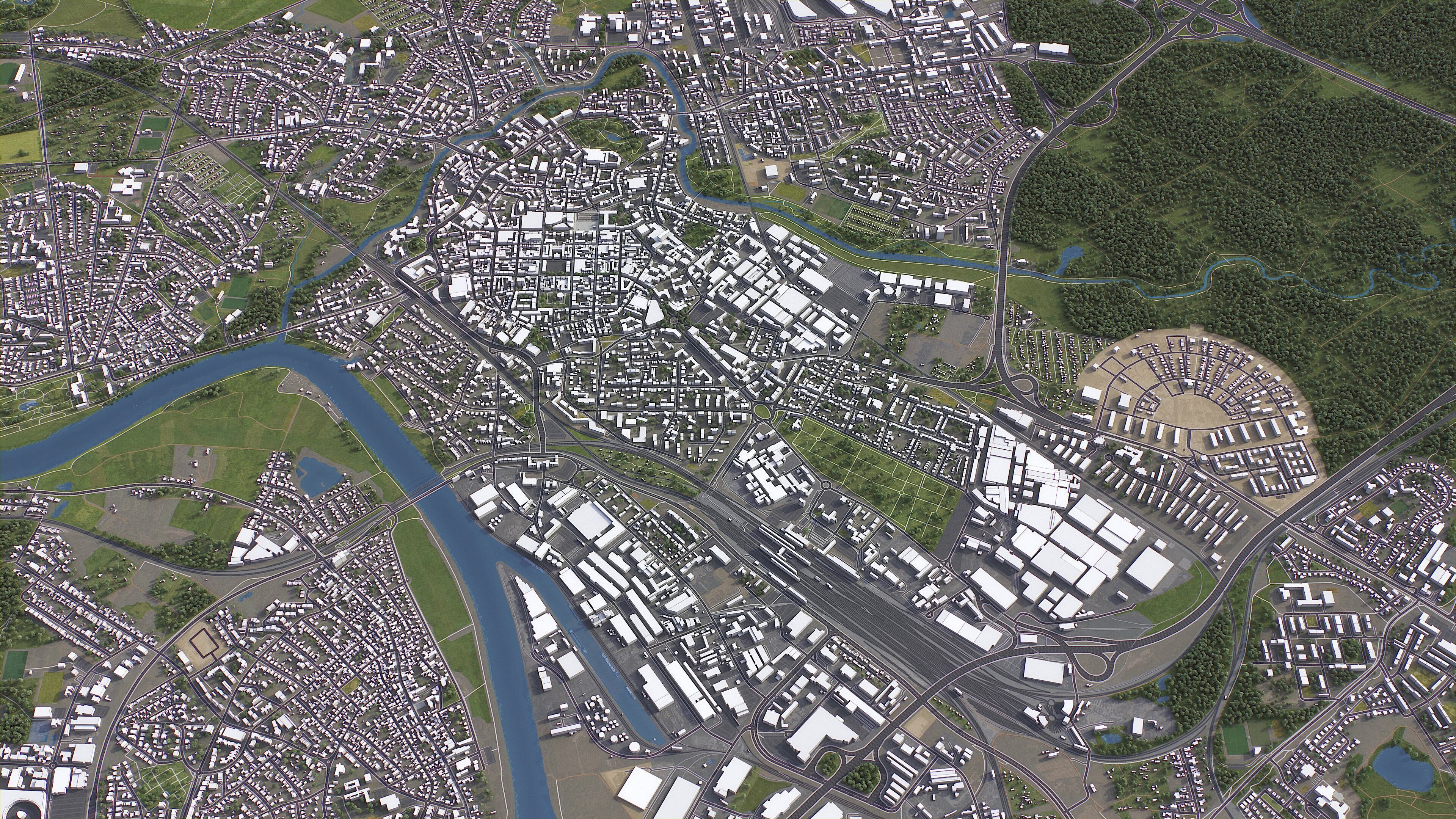 Hanau - 3d City Model Low-poly 3D model_1