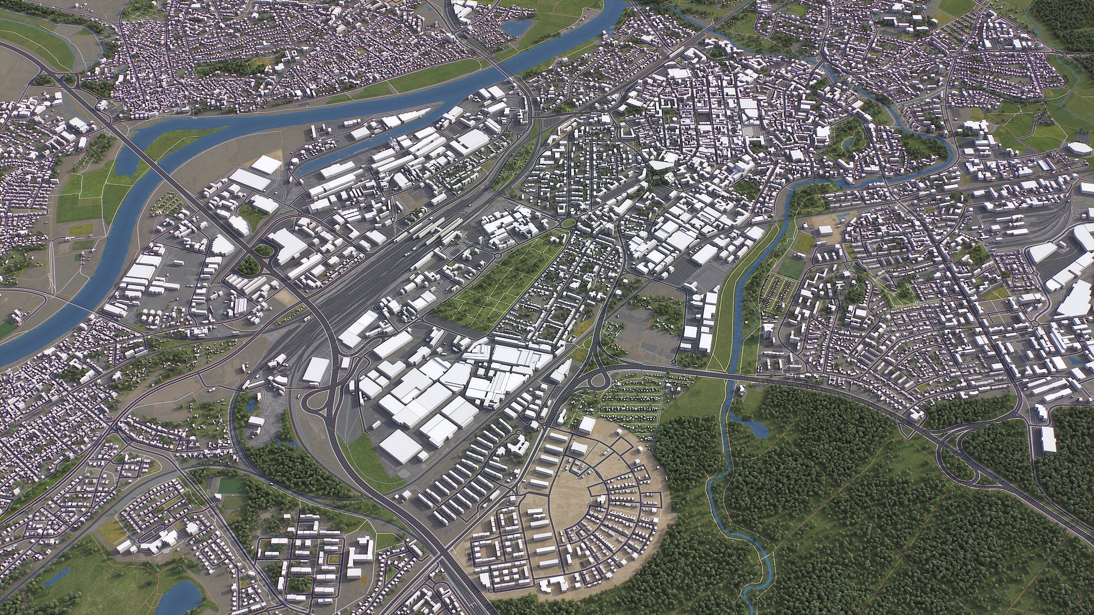 Hanau - 3d City Model Low-poly 3D model_4