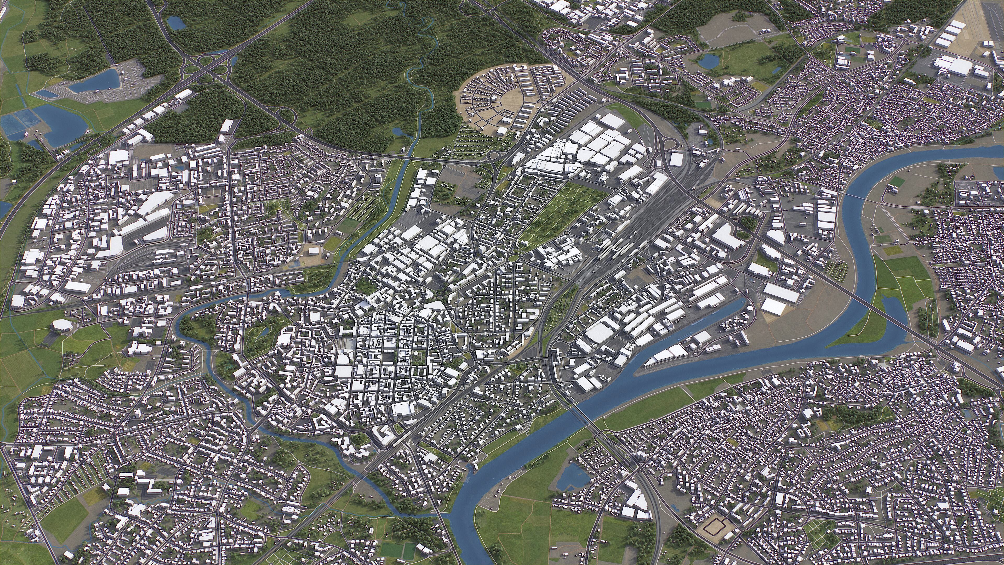 Hanau - 3d City Model Low-poly 3D model_2