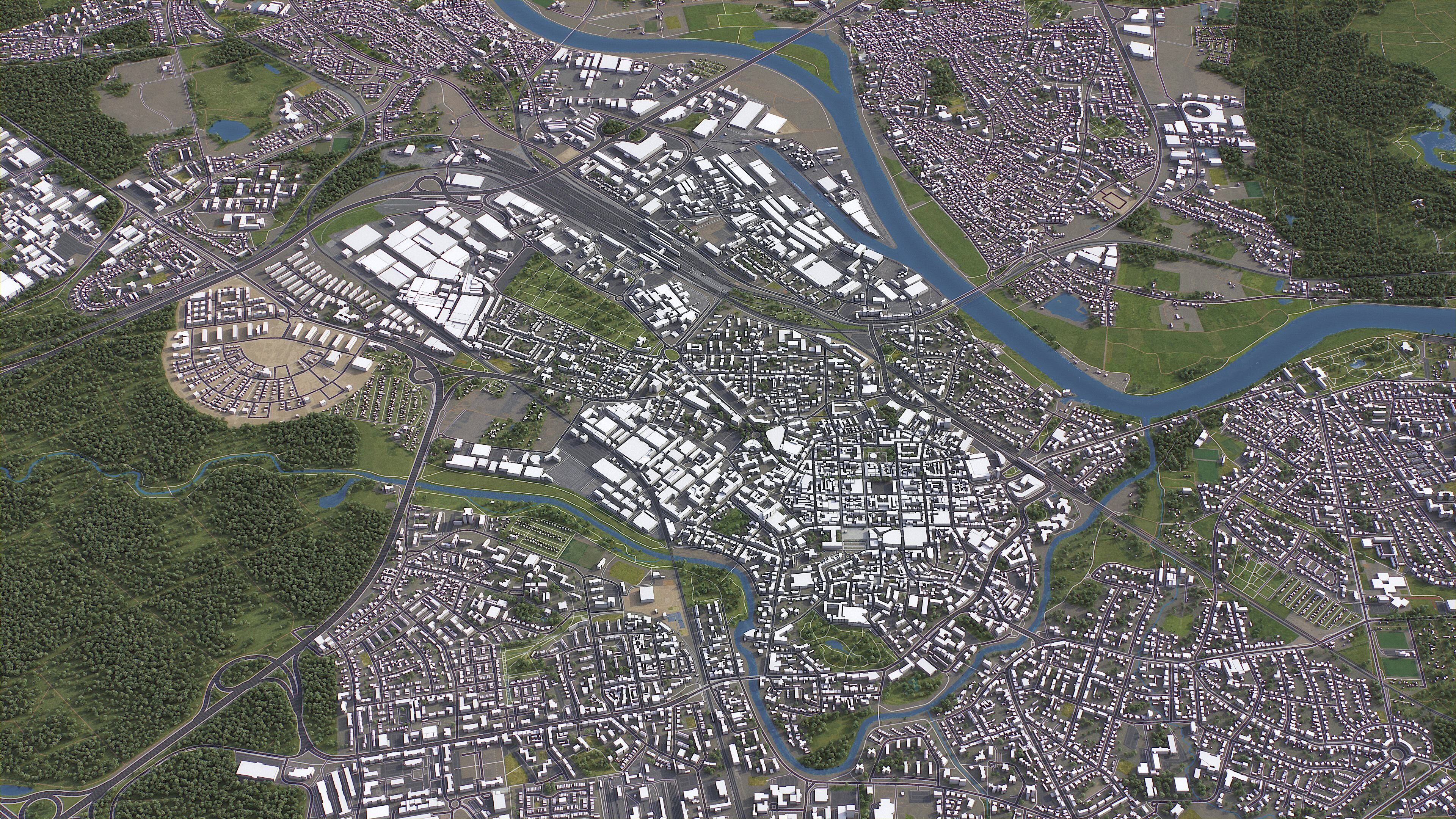 Hanau - 3d City Model Low-poly 3D model_3