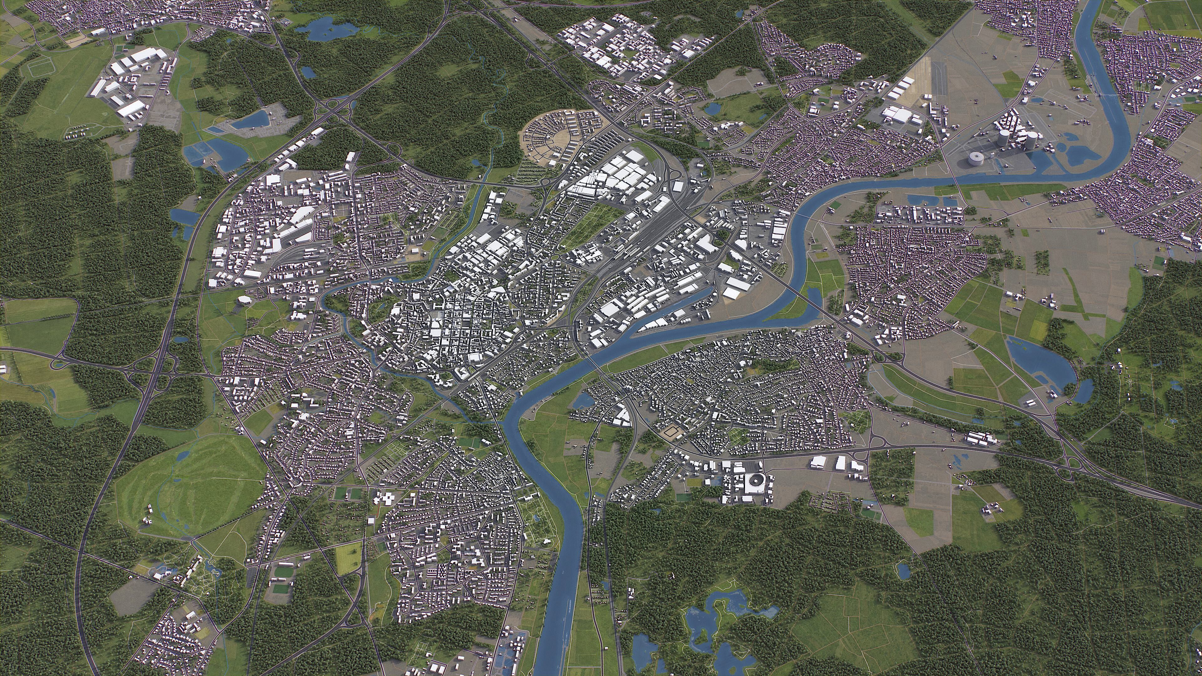 Hanau - 3d City Model Low-poly 3D model_6